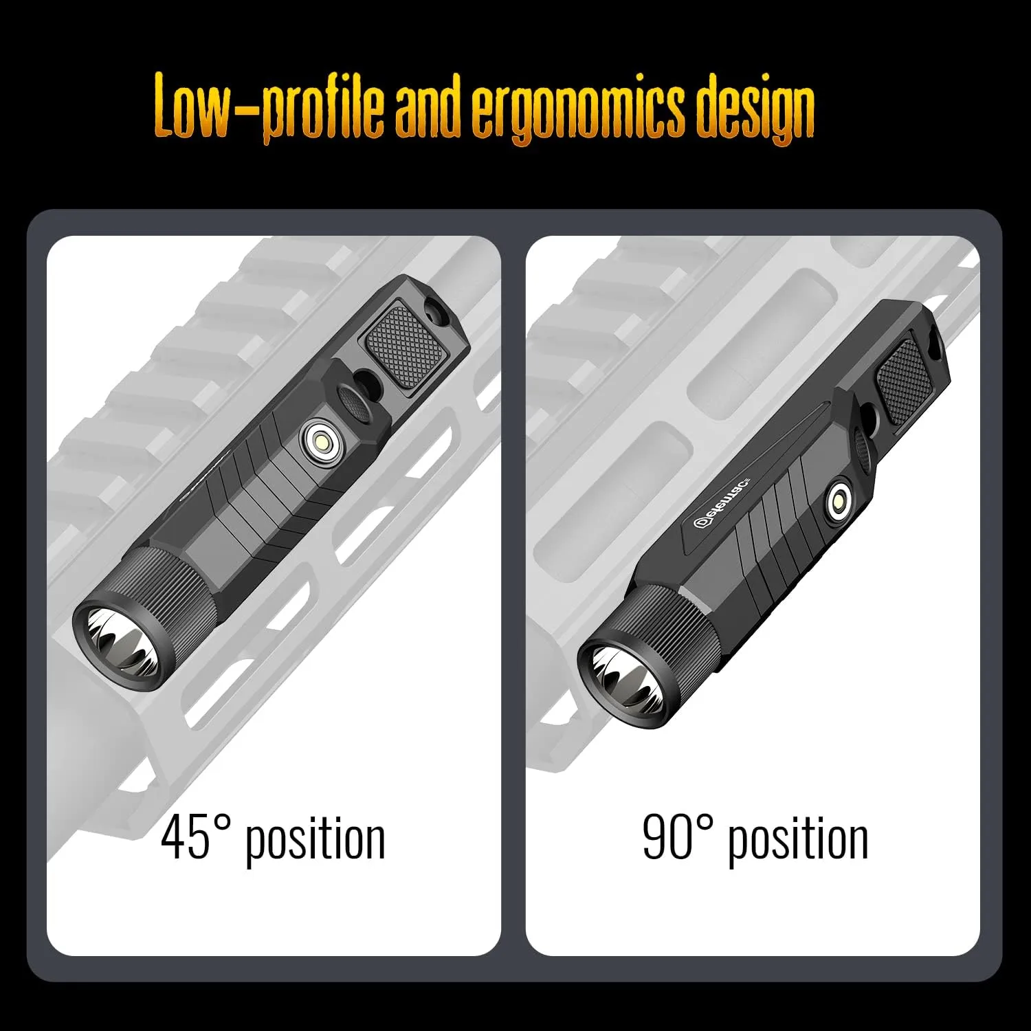 DEFENTAC 1750lm Zoomable Tactical Flashlight is Compatible with MLok/Picatinny Rail for Rifle, Weapon Light with with Momentary and Strobe, Magnetic Rechargeable