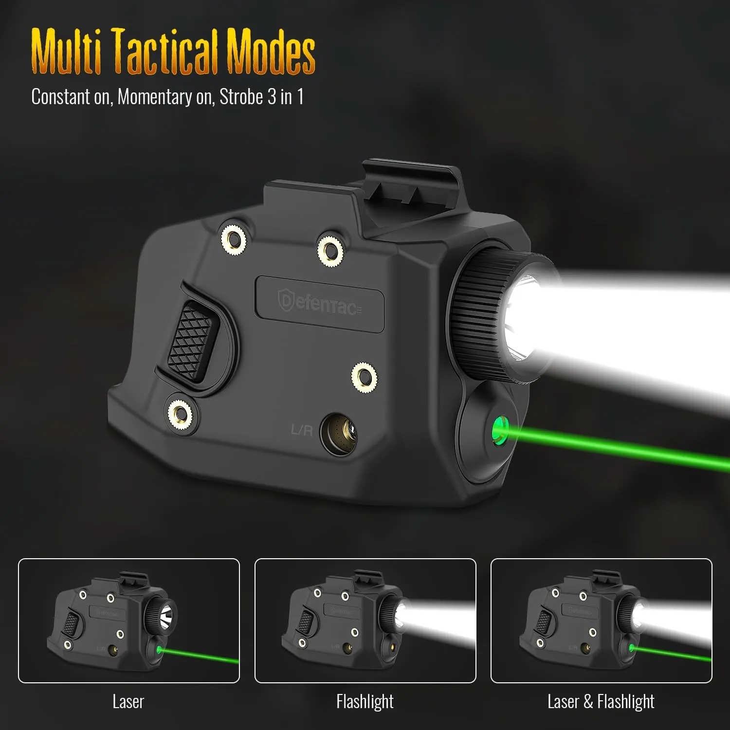 Defentac Laser Sight for Pistol/Handgun, Magnetic Rechargeable Beams for Guns W/a Rail, Compatible with Taurus G2C G3 G3C
