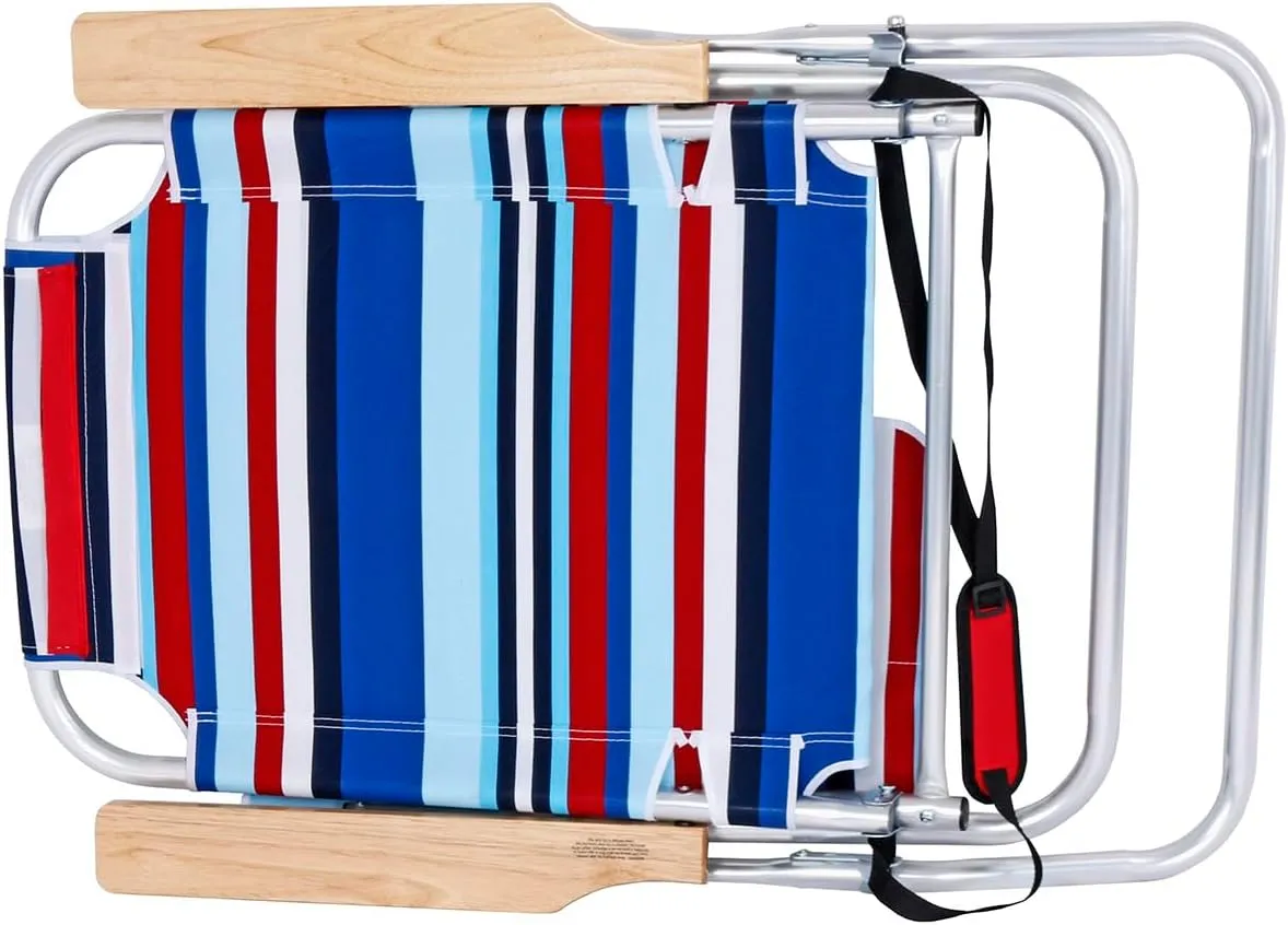 Deluxe XL Tall 17 Inches High Seat Beach Chair for Adults Heavy Duty, Aluminum Frame, Wide Plus Size, 300 lb Capacity