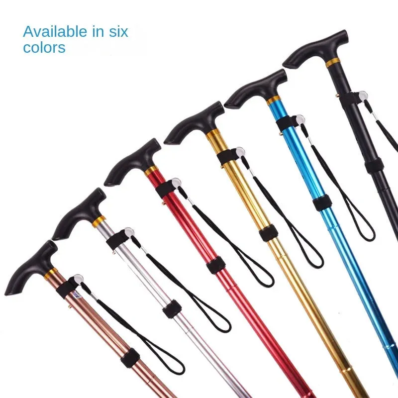 Desert Fox 4-Section Folding Walking Stick: Aluminum Alloy Telescopic Trekking Pole