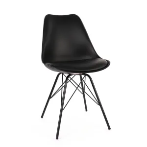 Design Lab MN LS-0001-BLKBLK Viborg Black Dining Chair Set of 2