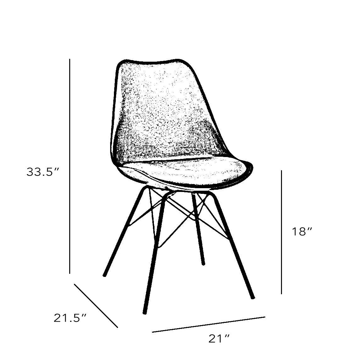 Design Lab MN LS-0001-BLKBLK Viborg Black Dining Chair Set of 2