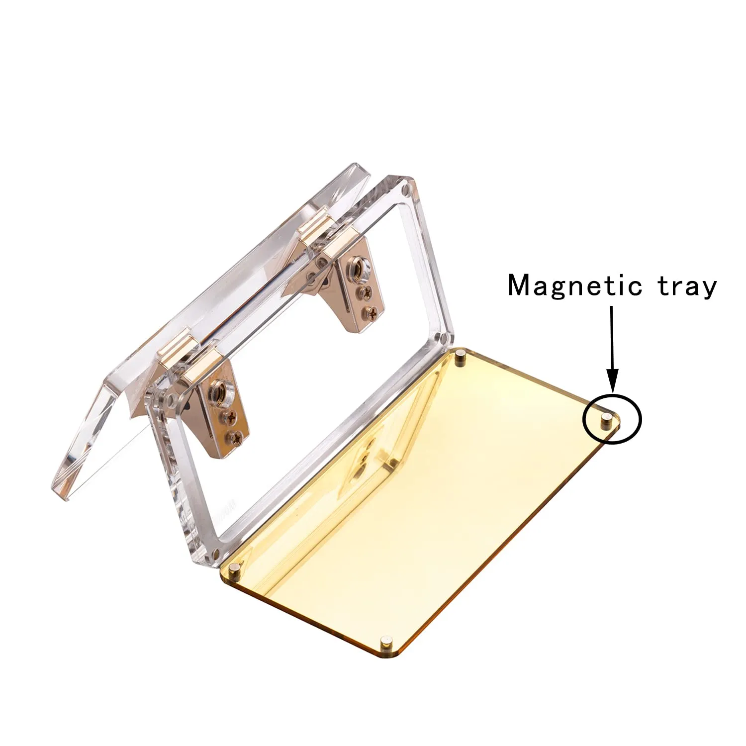 Desktop Paper Punch with Non-Slip Fabric Base Gold Mirror, Acrylic Two Holes Puncher, 10-Sheet Capacity for Use in Scrapbooking, Offices, Schools, and Studios