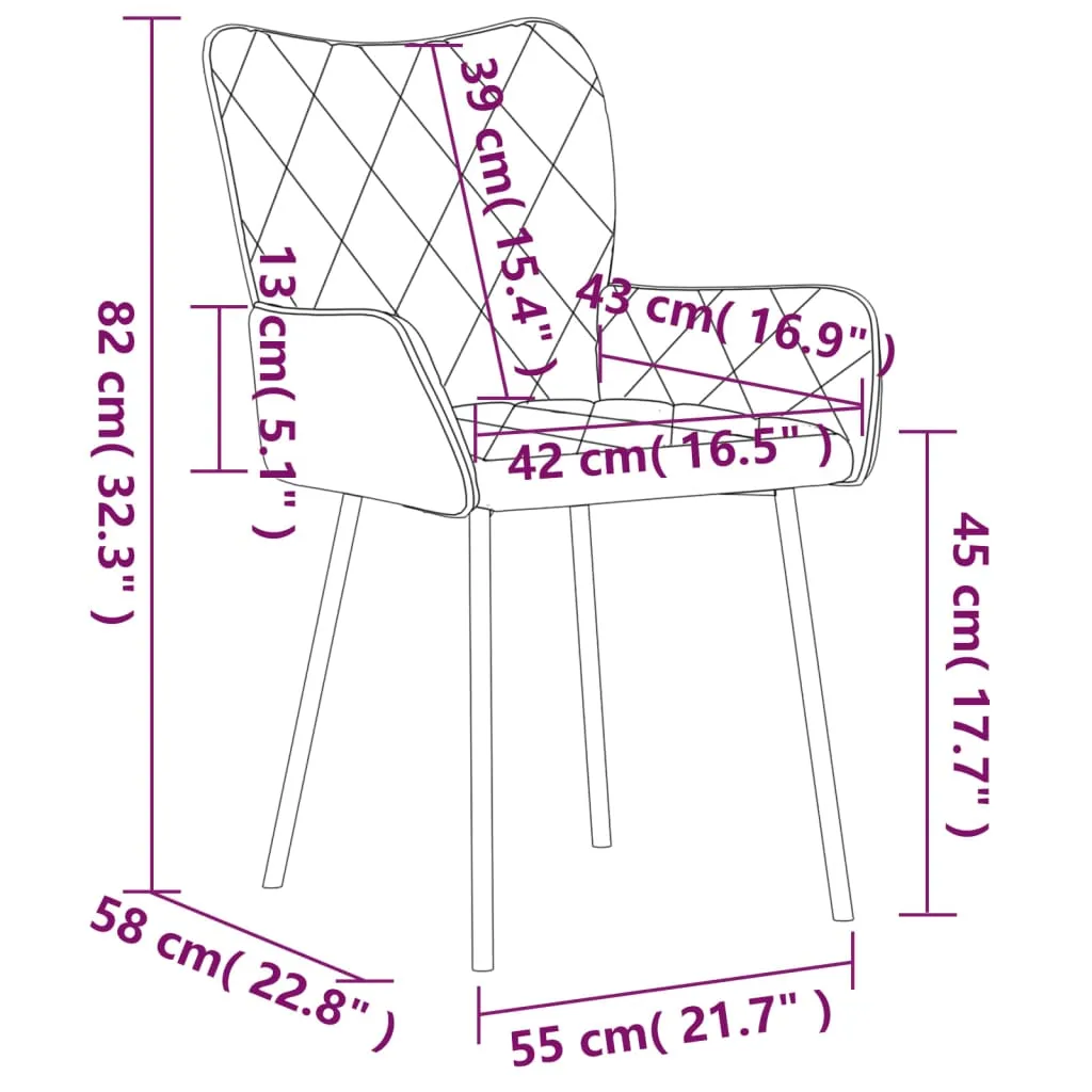 Dining Chairs 2 Pcs Accent Upholstered Chair for Living Room Fabric