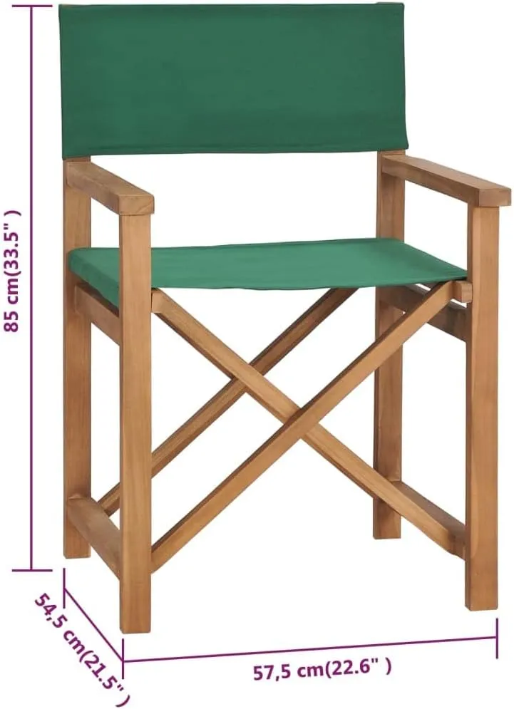 Director's Chair,Camping Chair,Wooden Folding Chairs,Outdoor Furniture,Assembly Required,Used for Campsite, Beach, Sports Pitch,Fishing,Lawn, Deck, Solid Teak Wood Green
