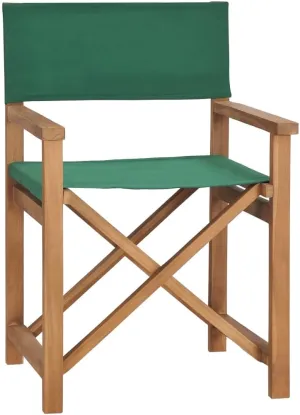 Director's Chair,Camping Chair,Wooden Folding Chairs,Outdoor Furniture,Assembly Required,Used for Campsite, Beach, Sports Pitch,Fishing,Lawn, Deck, Solid Teak Wood Green