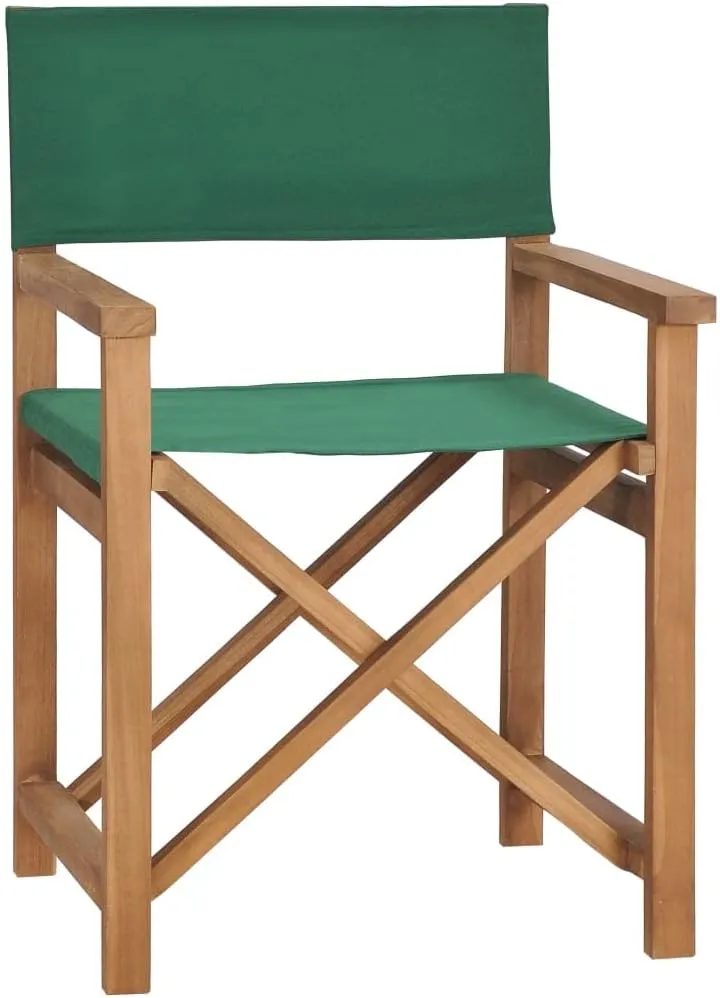 Director's Chair,Camping Chair,Wooden Folding Chairs,Outdoor Furniture,Assembly Required,Used for Campsite, Beach, Sports Pitch,Fishing,Lawn, Deck, Solid Teak Wood Green