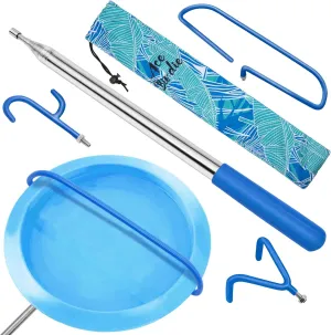 Disc Golf Retriever Pole 16 Feet, Telescopic Discs Retriever with Durable Stainless Steel Frame and Carry Bag - Extendable Golf Accessories Grabber to Retrieve Discs in Water, Trees, Bushes