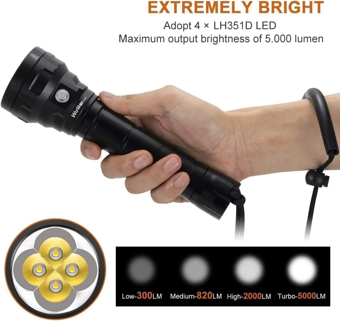 DL06 Dive Flashlight IPX8 Waterproof