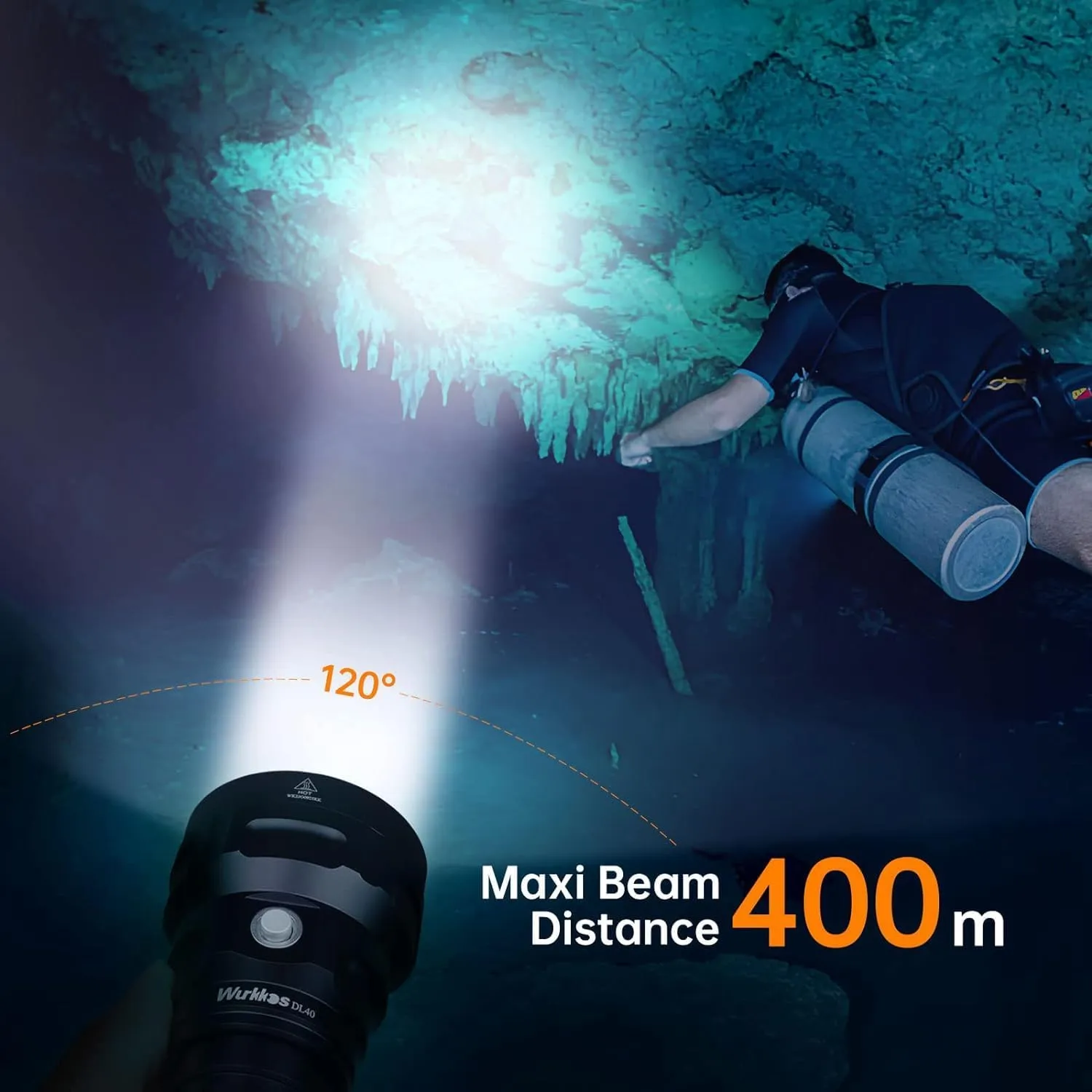 DL06 Dive Flashlight IPX8 Waterproof