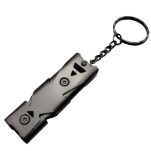 Double Pipe Whistle Keychain High Decibel Emergency Survival Tool for Camping Portable Multifunction Pendant 1pc
