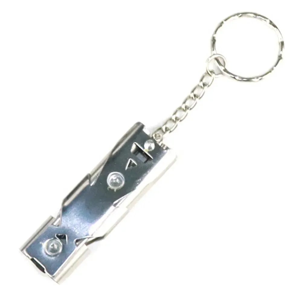 Double Pipe Whistle Keychain High Decibel Emergency Survival Tool for Camping Portable Multifunction Pendant 1pc