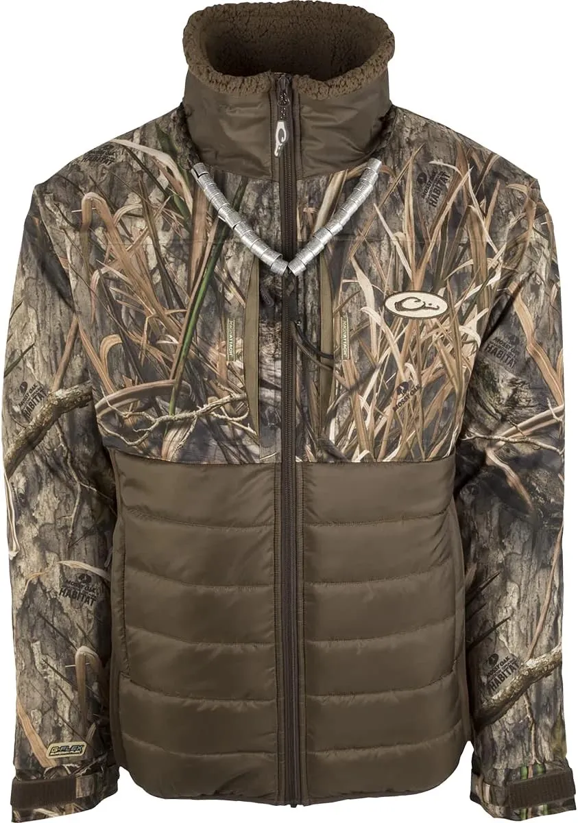 Drake Waterfowl Men's LST Guardian Flex Double Down Waterproof Windproof Eqwader Full Zip Hunting Jacket