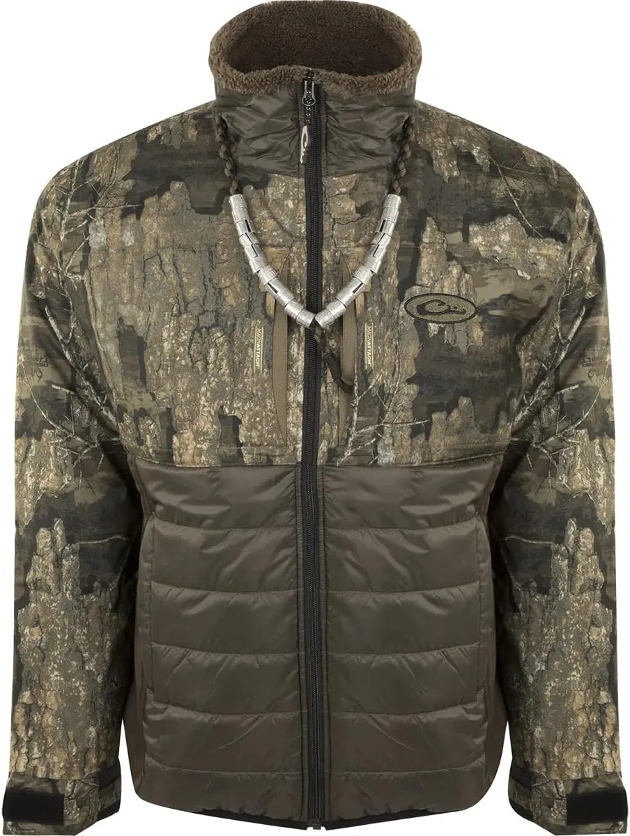 Drake Waterfowl Men's LST Guardian Flex Double Down Waterproof Windproof Eqwader Full Zip Hunting Jacket