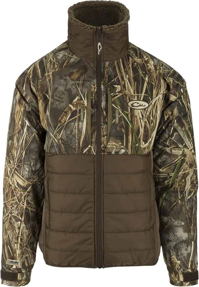 Drake Waterfowl Men's LST Guardian Flex Double Down Waterproof Windproof Eqwader Full Zip Hunting Jacket