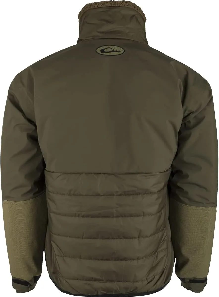 Drake Waterfowl Men's LST Guardian Flex Double Down Waterproof Windproof Eqwader Full Zip Hunting Jacket