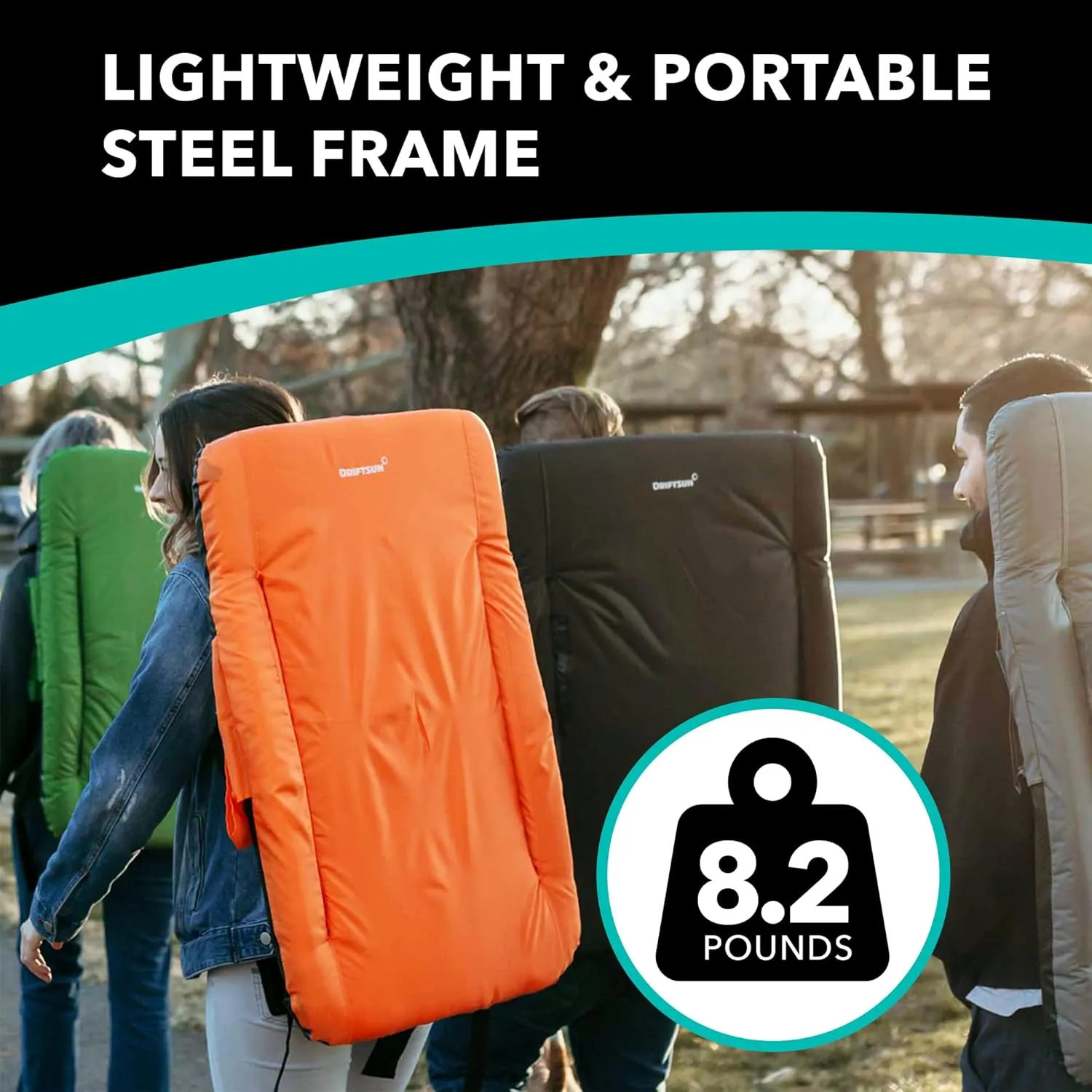 Driftsun Extra Wide Stadium Seats with Back Support - Deluxe Foldable Stadium Chairs for Bleachers - Folding Waterproof Sport Chair - Easy to Transport