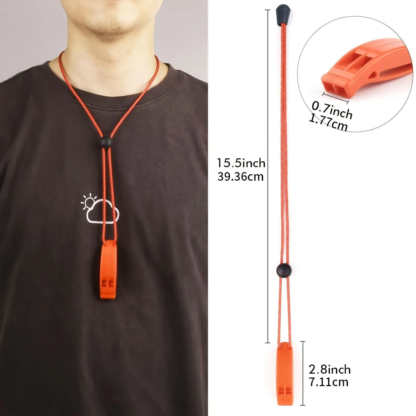 EchoBlast™ Survival Whistle 2-Pack – High-Decibel Safety Whistles with Reflective Lanyards