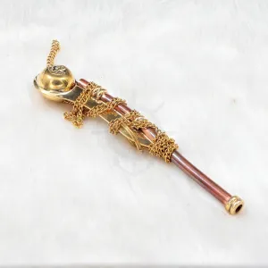 Echoes of the High Seas: Polished Brass Bosun's Pipe Whistle with Chain & Handcrafted Rosewood Anchor Case | Unveil Pirate's Legacy with Nagina International's Maritime Decor Collection