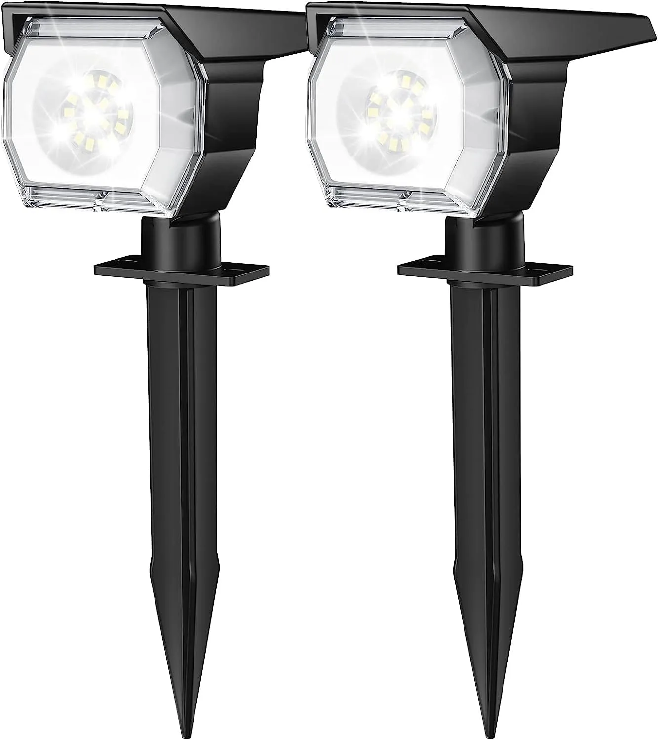 EIUIO Solar Outdoor Lights, 3 Lighting Modes Solar Spot Lights Outdoor with Auto On/Off, Waterproof Landscape Lighting for Garden Yard Pathway