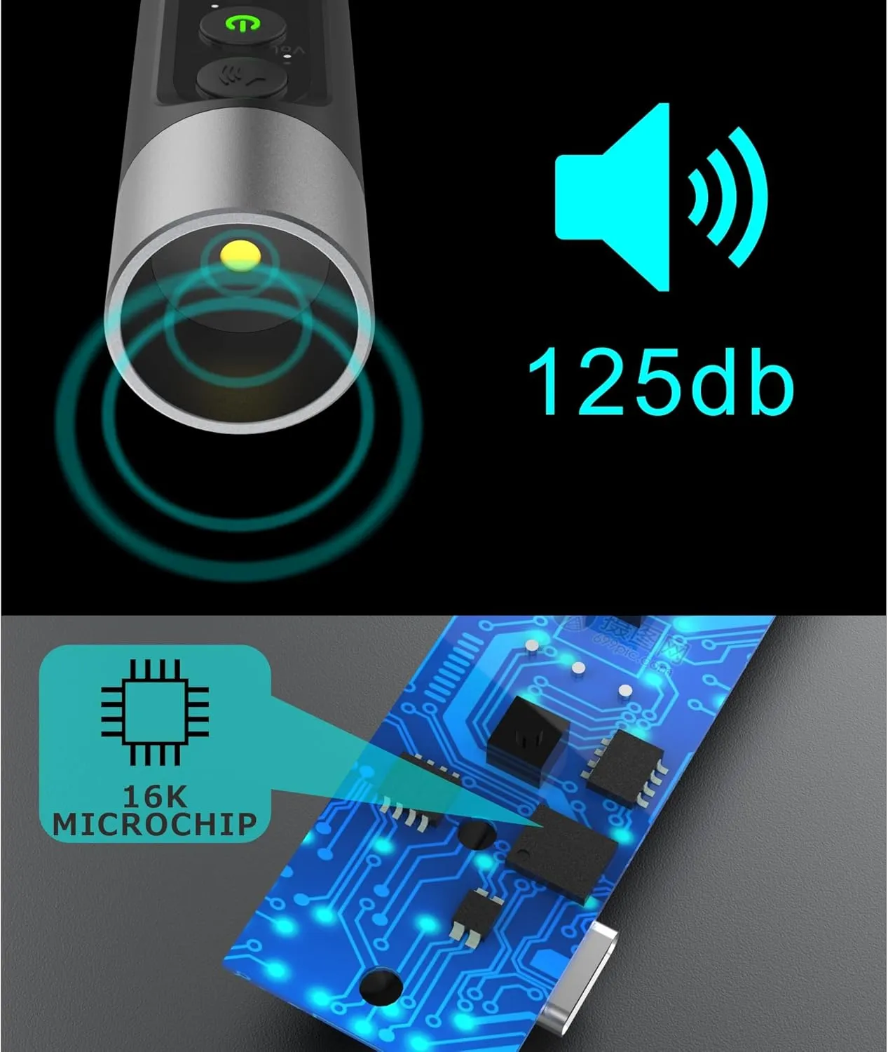 Electronic Whistle Highest IPX5 Maximum Sound 125db Battery 1000mAh Blue for Coaches Teacher, Sports Whistle