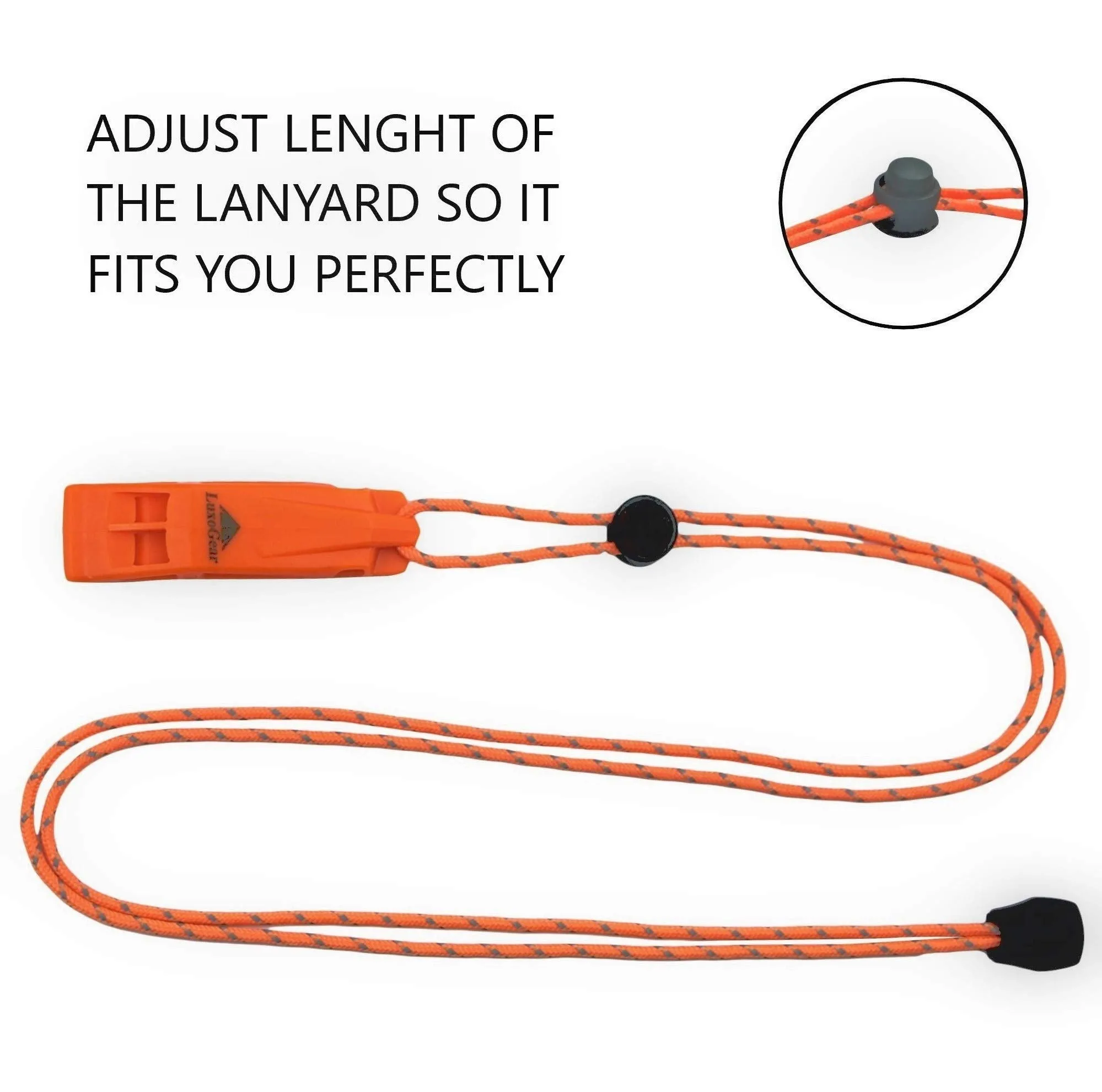 Emergency Whistles with Lanyard Safety Whistle Survival Shrill Loud Blast for Kayak Life Vest Jacket Boating Fishing Boat Camping Hiking Hunting Rescue Signaling Kids Lifeguard Plastic 2 Pack