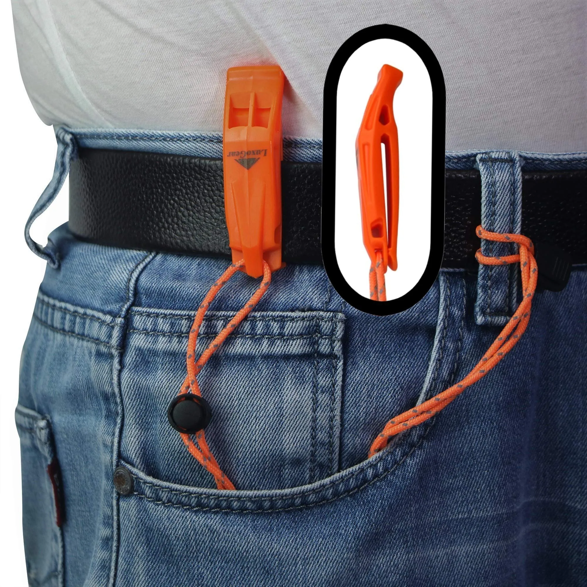 Emergency Whistles with Lanyard Safety Whistle Survival Shrill Loud Blast for Kayak Life Vest Jacket Boating Fishing Boat Camping Hiking Hunting Rescue Signaling Kids Lifeguard Plastic 2 Pack