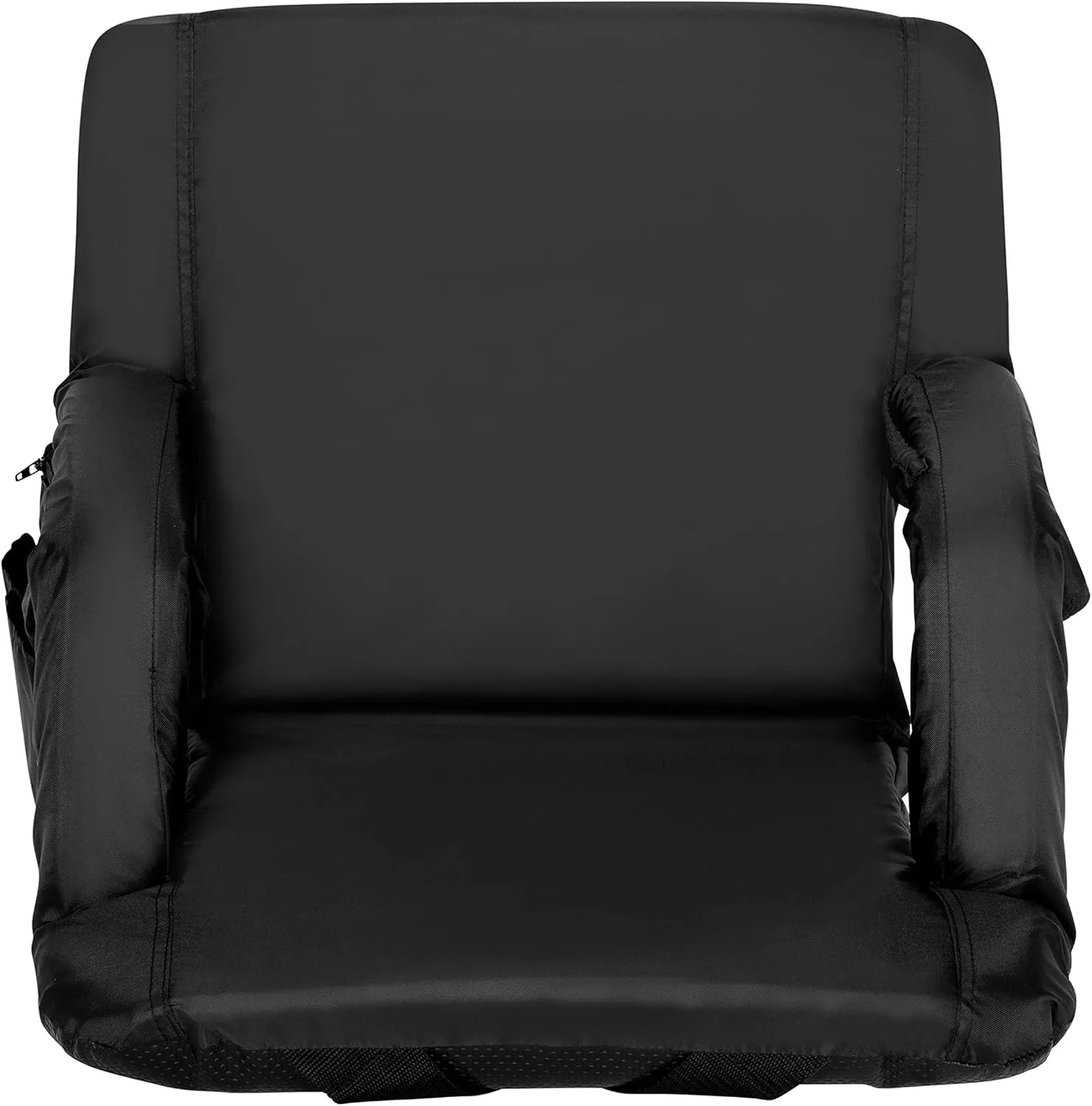 EMMA   OLIVER Portable Stadium Chair with Armrests, Reclining Padded Back & Seat, Lightweight Metal Frame & Backpack Straps, Storage Pockets