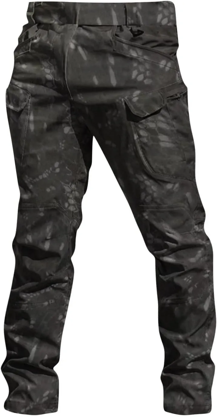 eoeioa Mens Cargo Pants Relaxed Fit Work Hiking Pants Stretch Tactical Pants Lightweight Outdoor Travel Pants w/Multi Pockets