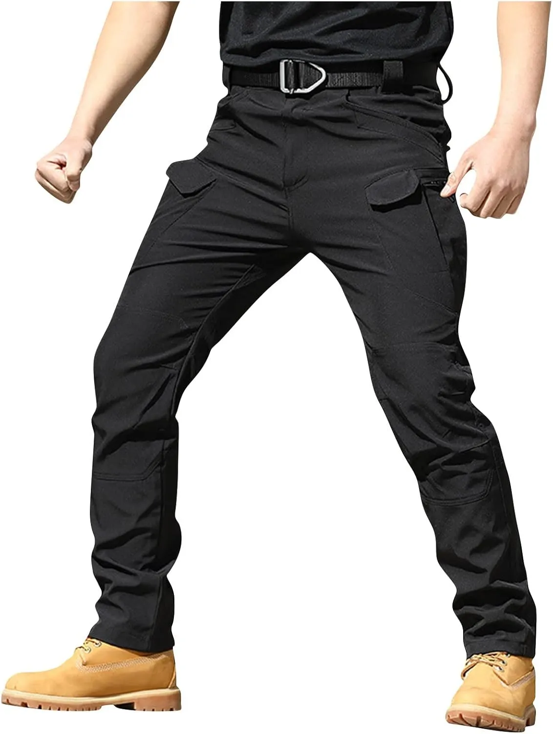eoeioa Mens Cargo Pants Relaxed Fit Work Hiking Pants Stretch Tactical Pants Lightweight Outdoor Travel Pants w/Multi Pockets