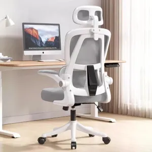Ergonomic Office Chair Computer Desk Chairs with Flip-up Armrests and Lumbar Support, High Back Mesh Gaming Chairs with Adjustable Headrest