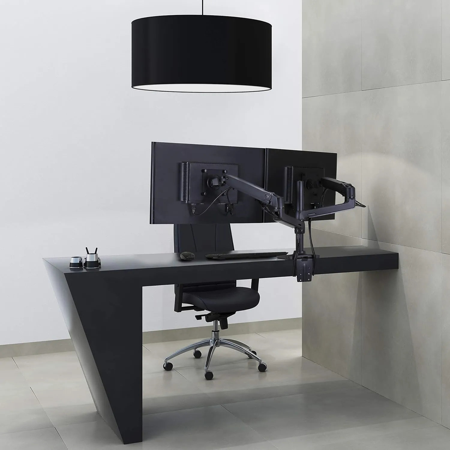 Ergotron – LX Vertical Stacking Dual Monitor Arm, VESA Desk Mount – for 2 Monitors Up to 24 Inches, 7 to 20 lbs Each – Matte Black