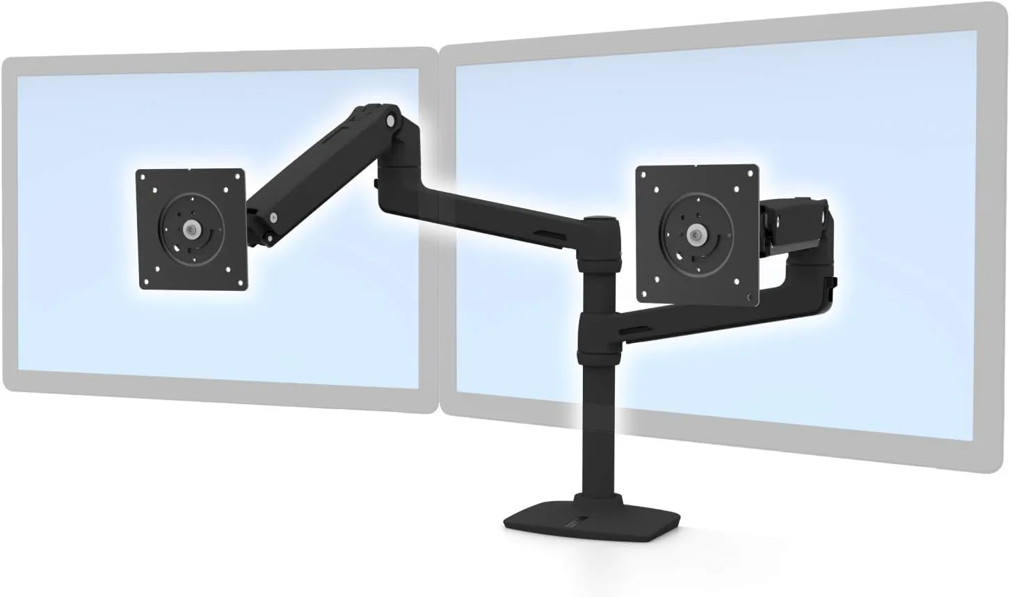Ergotron – LX Vertical Stacking Dual Monitor Arm, VESA Desk Mount – for 2 Monitors Up to 24 Inches, 7 to 20 lbs Each – Matte Black