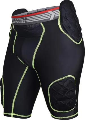 Exxact Sports Touchdown 5-Pad Adult Football Girdle for Men with Cup Pocket, Lightweight Padded Compression Shorts with Integrated Hip, Thigh, Tailbone Pads, Men's Girdle Football