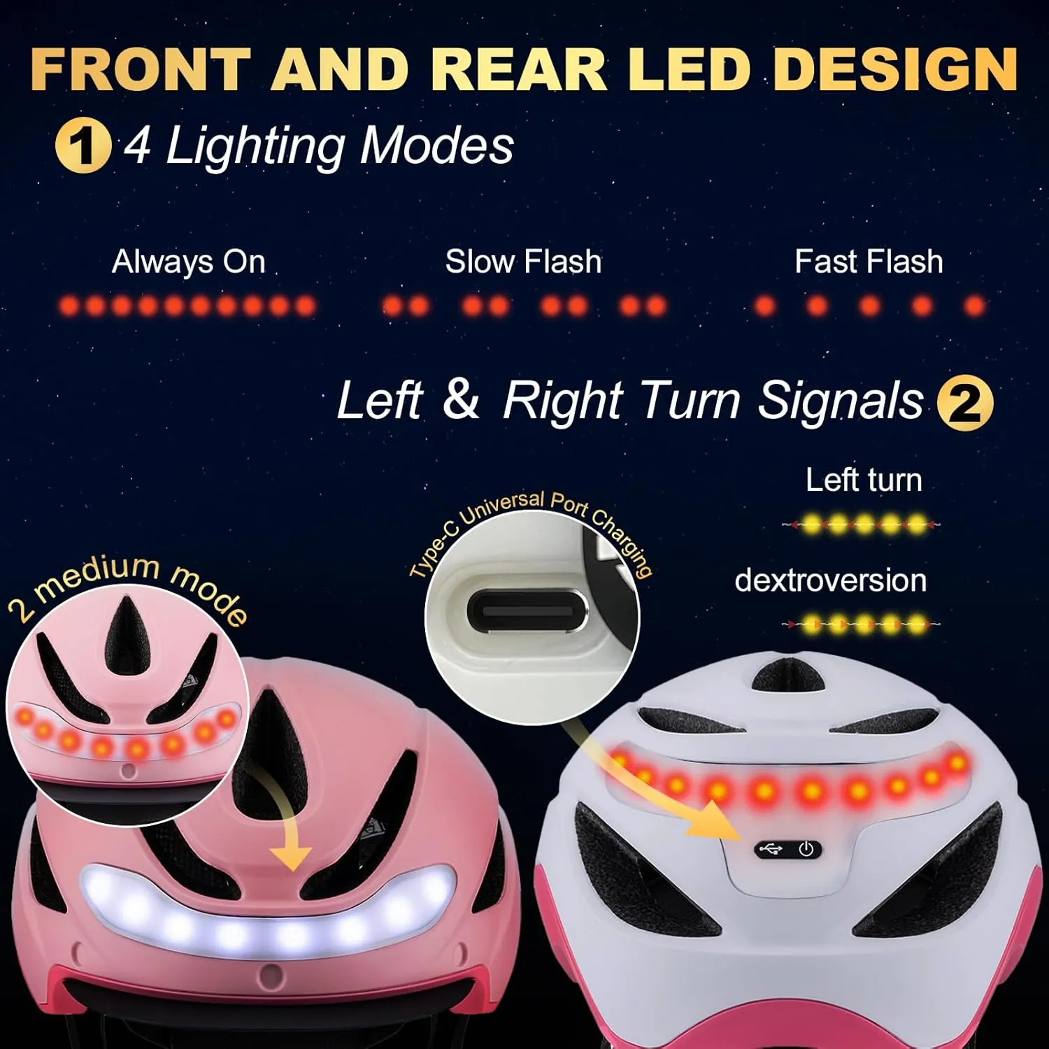 Favoto Bike Helmet with Turn Signals Lights - Smart Helmets for Adults Men Women - CPSC Certified Lightweight Bike Helmets - Road Bicycle E-Bikes MTB Commuter