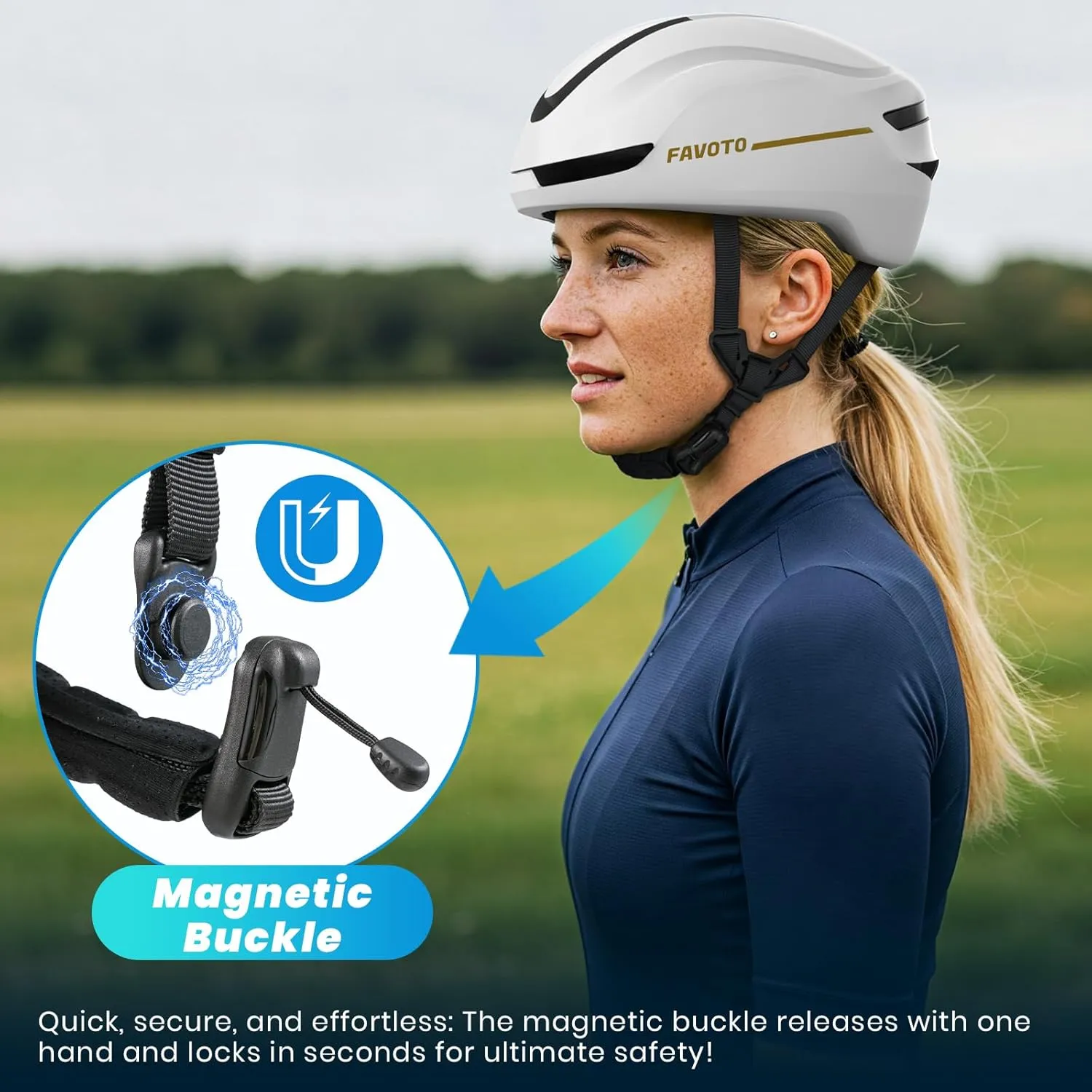 Favoto Smart Bike Helmet with Light – Dual Shell CPSC Certified Ebike Helmet with Turn Signals for Road Cycling City Commuting, Adjustable Fit for Adults Men Women