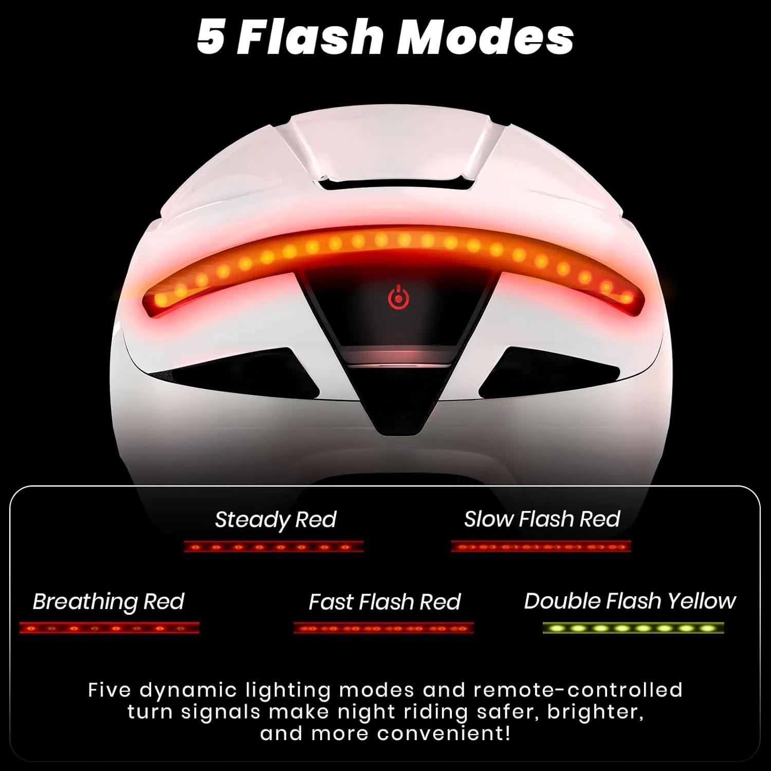 Favoto Smart Bike Helmet with Light – Dual Shell CPSC Certified Ebike Helmet with Turn Signals for Road Cycling City Commuting, Adjustable Fit for Adults Men Women