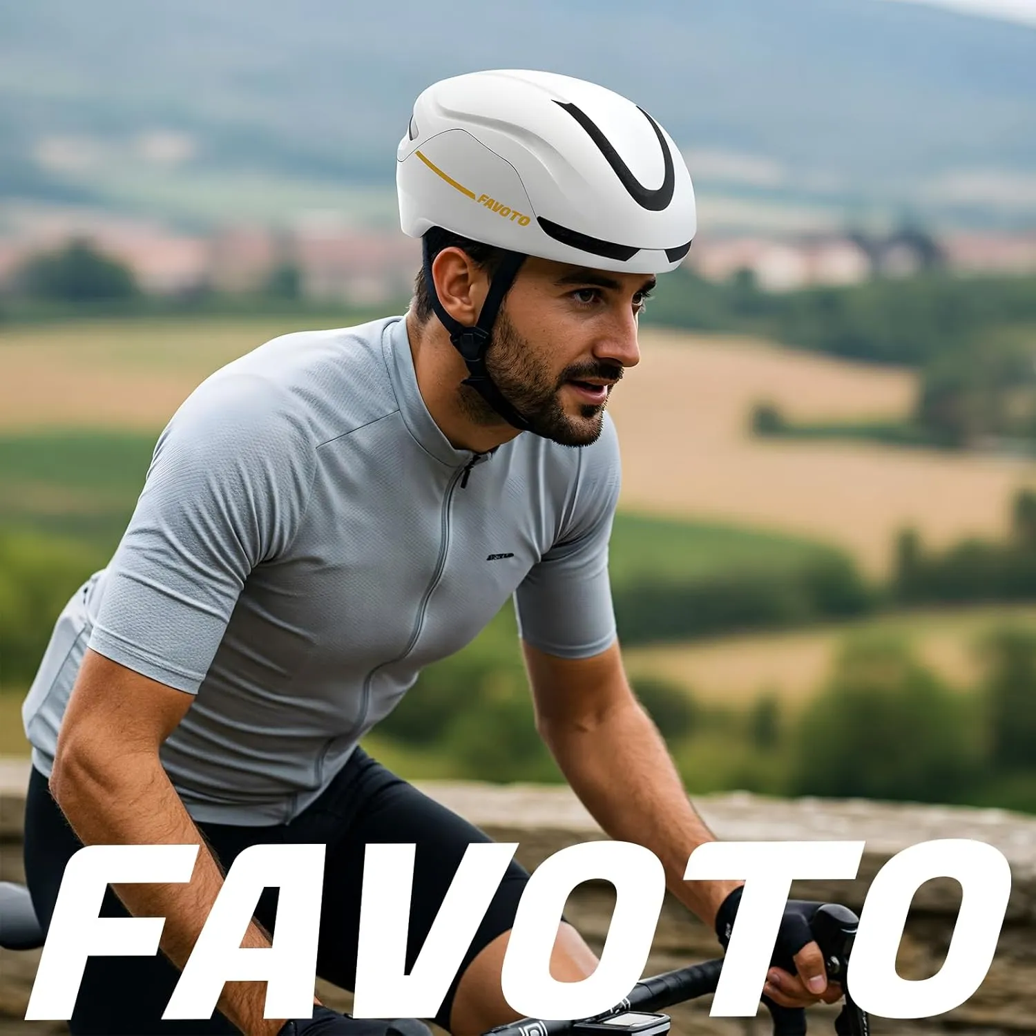 Favoto Smart Bike Helmet with Light – Dual Shell CPSC Certified Ebike Helmet with Turn Signals for Road Cycling City Commuting, Adjustable Fit for Adults Men Women