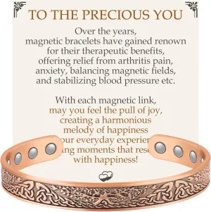 Feraco Copper Bracelet for Women, Ultra Strength Magnetic Bracelets, 99.99% Pure Copper Cuff Bangle with 3500 Gauss Neodymium Magnets, Tree of Life
