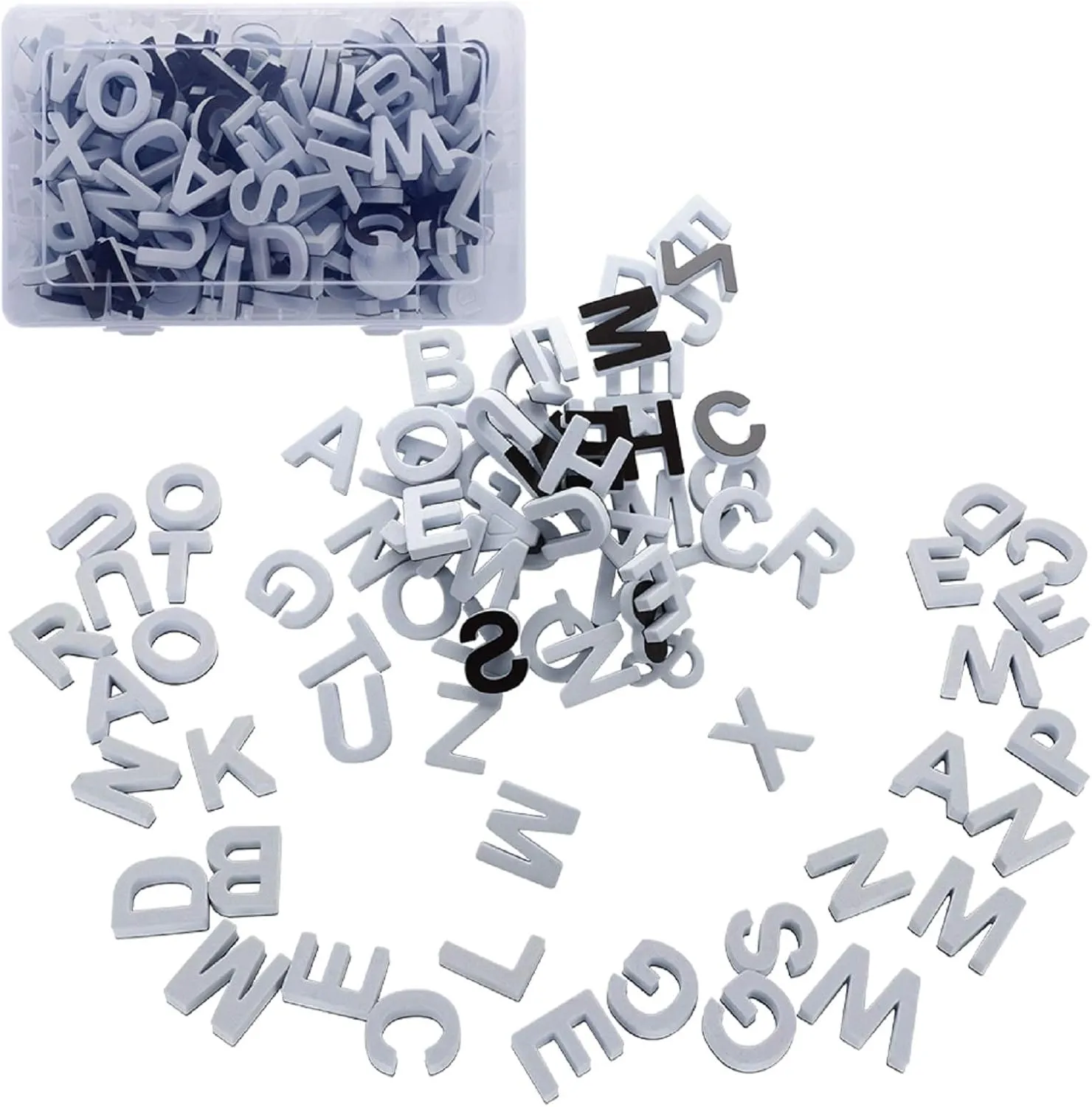 Firlar 124Pcs Magnetic Letters, Uppercase Alphabet ABC Magnets for Fridge Refrigerator, Foam Alphabet Letters Refrigerator Magnets Educational Tools for Spelling and Learning, White