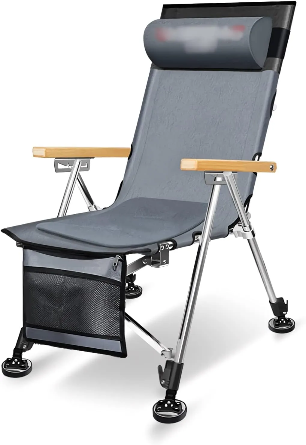 Fishing Chair Camping Folding Chair Adjustable Back Reclining Camp Chairs with Bag Pillow and Armrests for Fishing Hiking Beach 550lbs Capacity Folding Chair Fishing Fishing Camping Chair ( Color : Bl