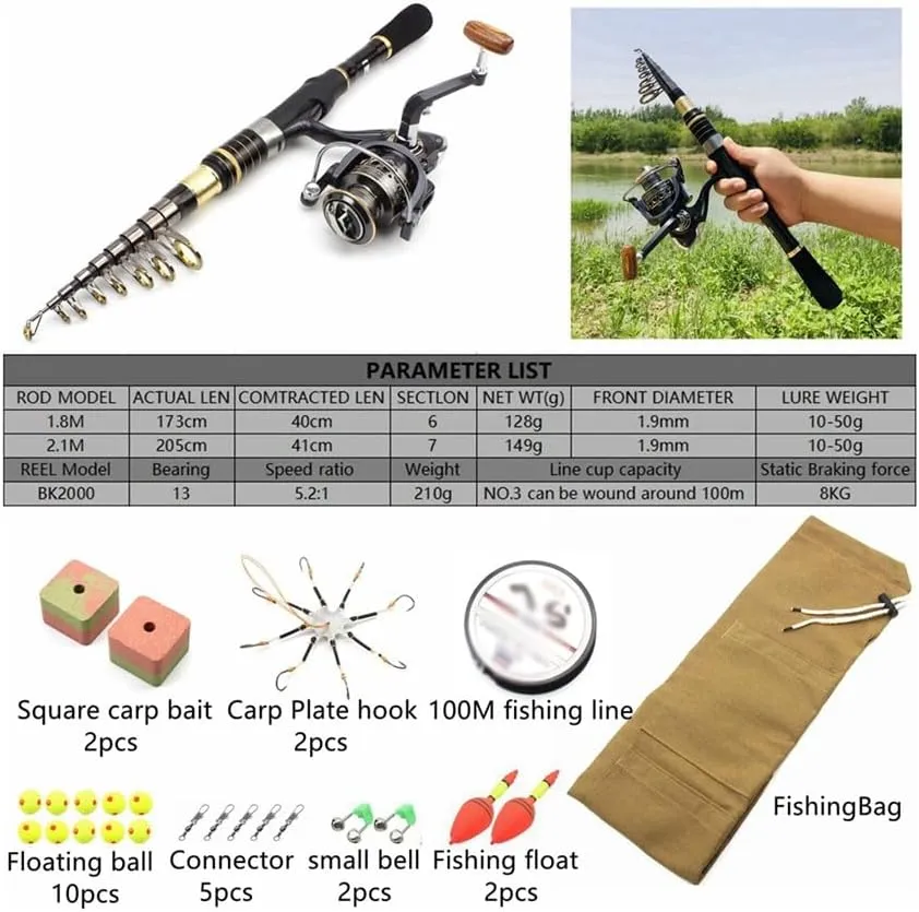 Fishing Gear Bag European Fishing Carp Set Fishing Rod Sea Rod -Short Portable Fishing Gear Combination