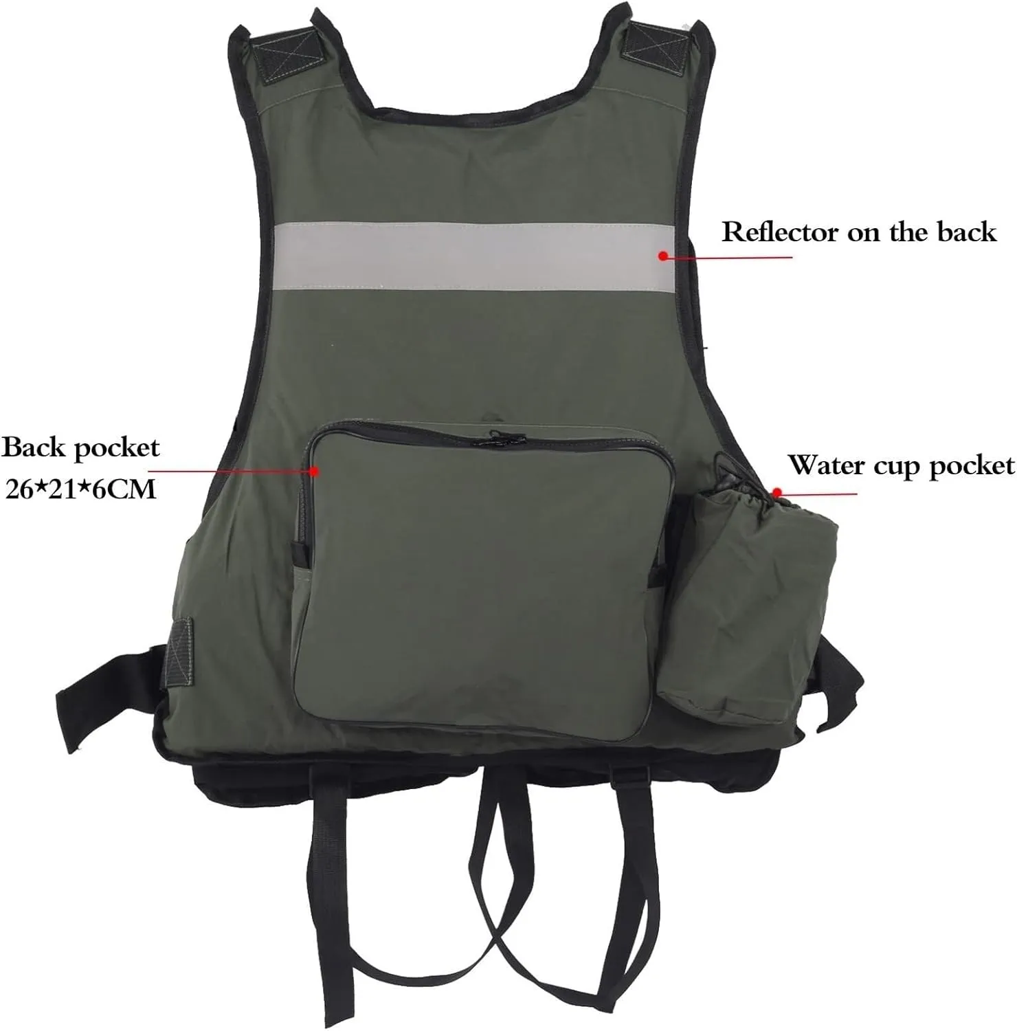 Fishing Jackets with Multi-Pockets, Zip, Whistle and Adjustable Waistband for Paddle Boarding Kayaking