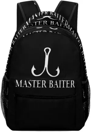 Fishing Master Baiter Hook Lure Travel Backpack Lightweight Shoulders Bag Laptop Daypack for Work Office