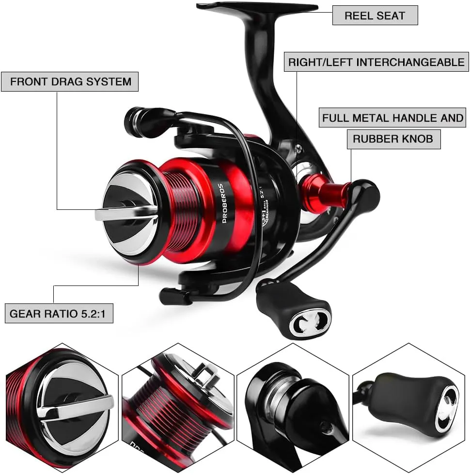 Fishing Rod Reel Combo - Fishing Poles and Reels Combos - Carbon Fiber Telescopic Fishing Pole with 2000 Spinning Reel Combos - Freshwater Bass Fishing Tackle Set Fishing Rods Kit