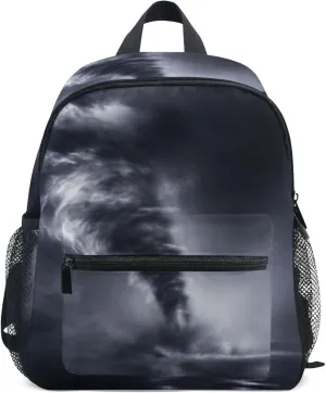 Fisyme Storms Tornadoes Ocean Toddler Backpack School Bag Kids Daypacks for Kindergarten Preschool Nursery Girls Boys, S