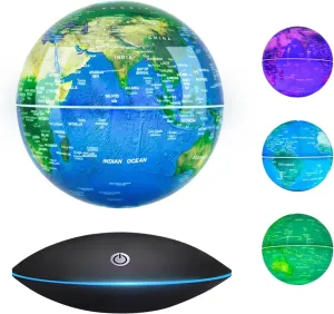 Flagest Magnetic Levitation Rotating Globe - Floating Globe with Touch Control and Gradient Night Light - Ideal for Birthdays, Anniversaries (6 Inch)