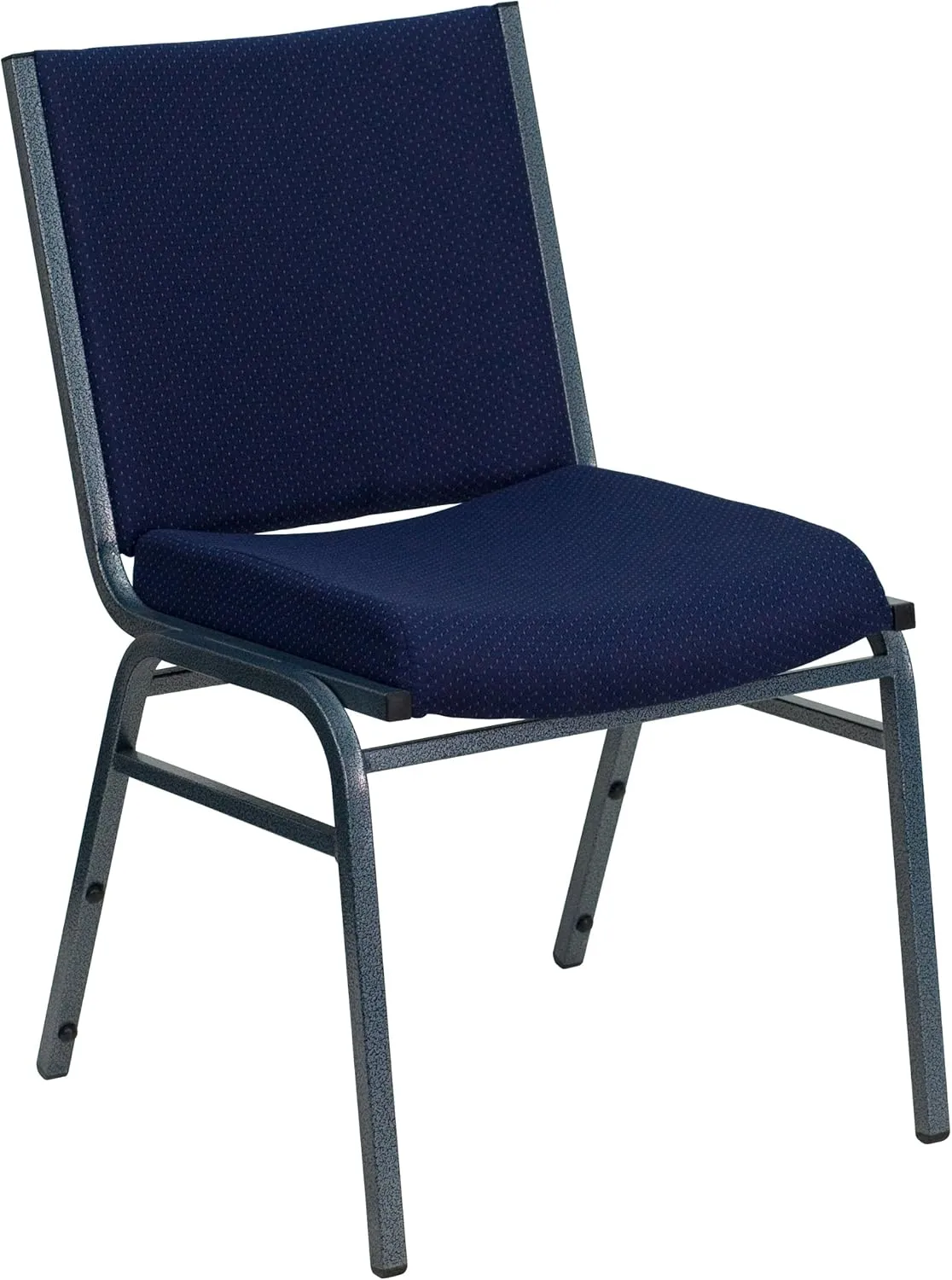 Flash Furniture 4 Pack HERCULES Series Heavy Duty Navy Blue Dot Fabric Stack Chair