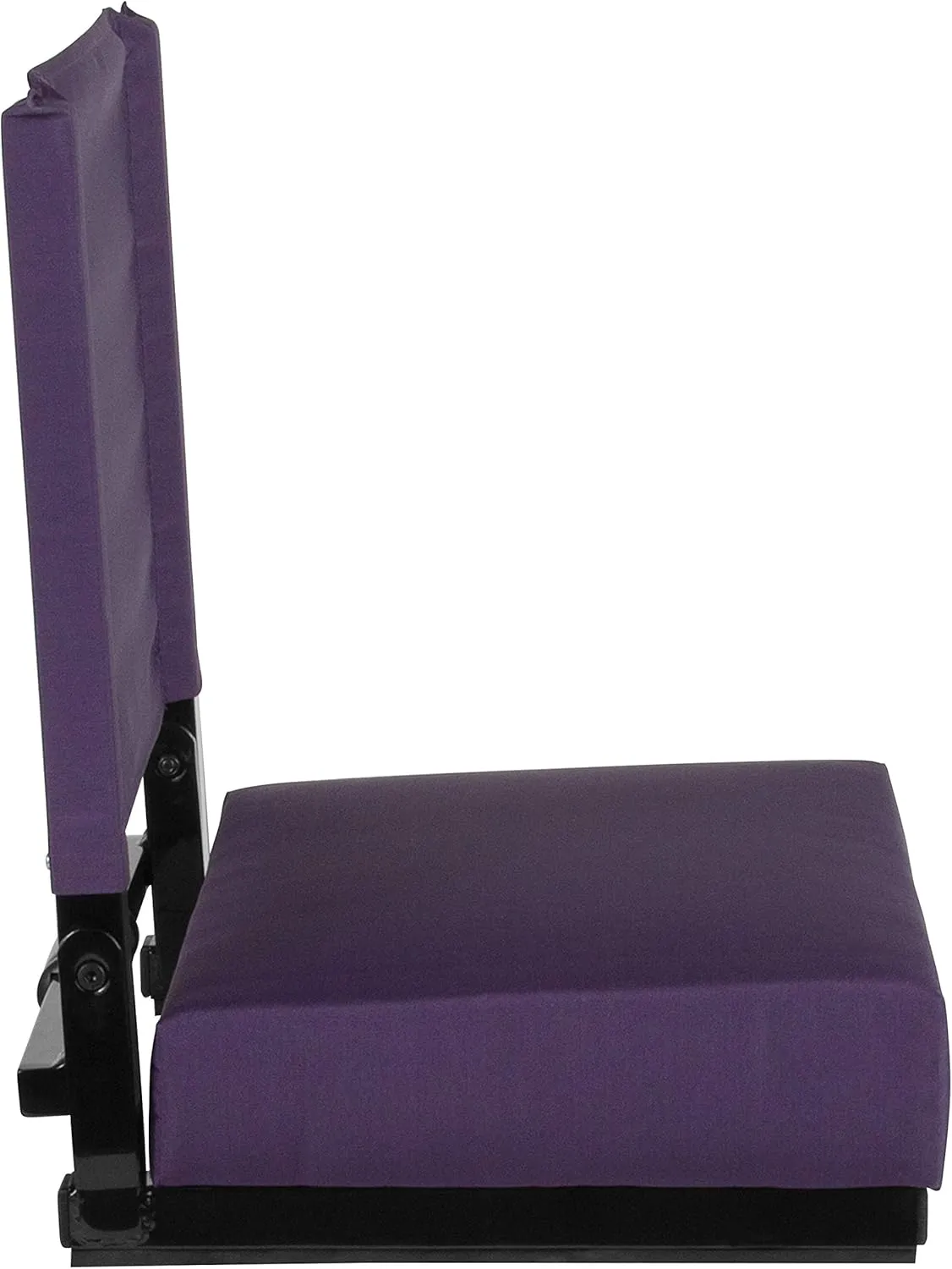 Flash Furniture Grandstand Portable Stadium Seats for Bleachers or Benches, Folding Padded Stadium Chairs with Handle, Pack of 2, 500 lb. Weight Capacity, Dark Purple