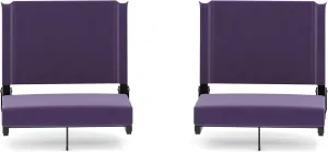 Flash Furniture Grandstand Portable Stadium Seats for Bleachers or Benches, Folding Padded Stadium Chairs with Handle, Pack of 2, 500 lb. Weight Capacity, Dark Purple